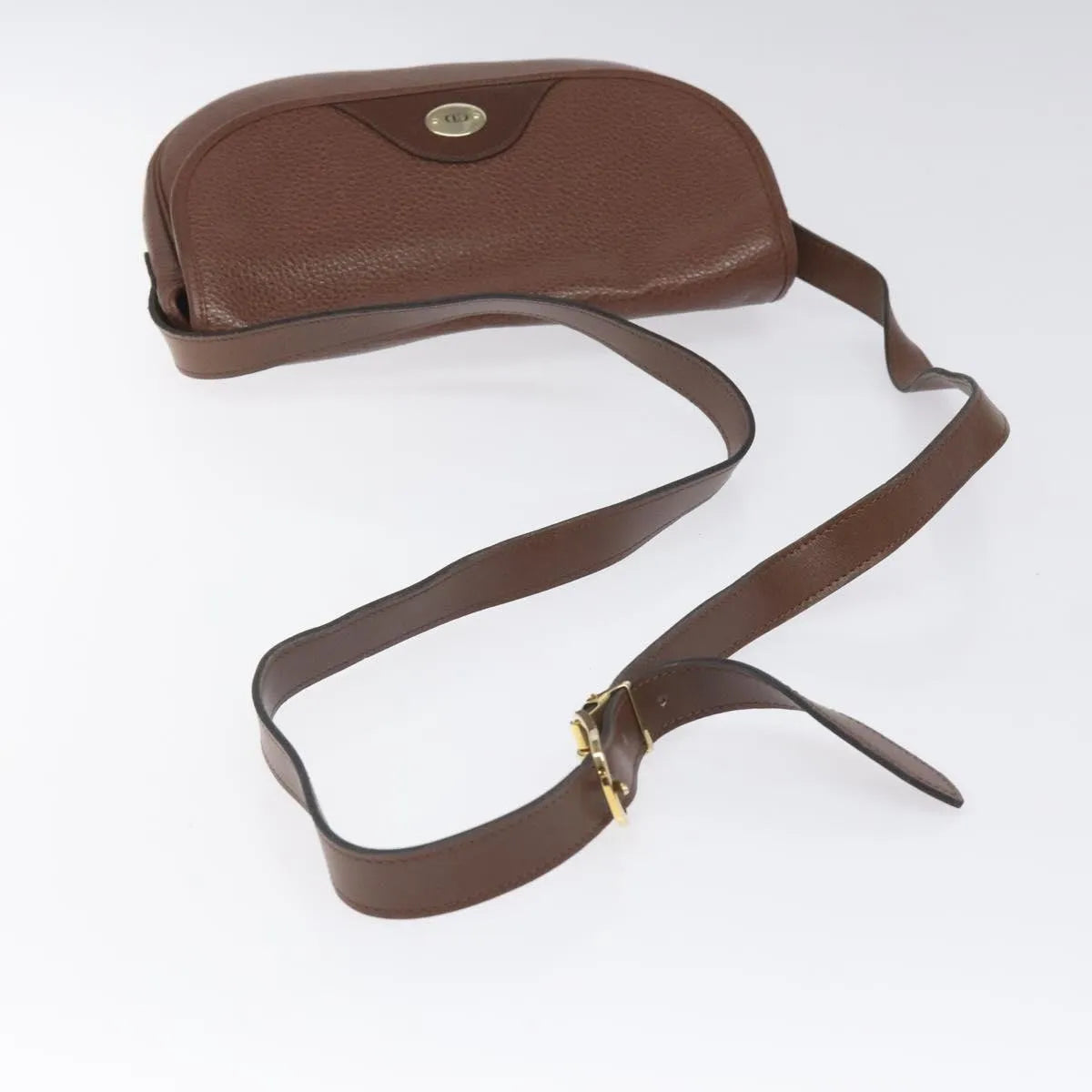 Christian Dior Vintage Cd Flap Leather Brown Leather Shoulder Bag Bag (Pre-Owned)
