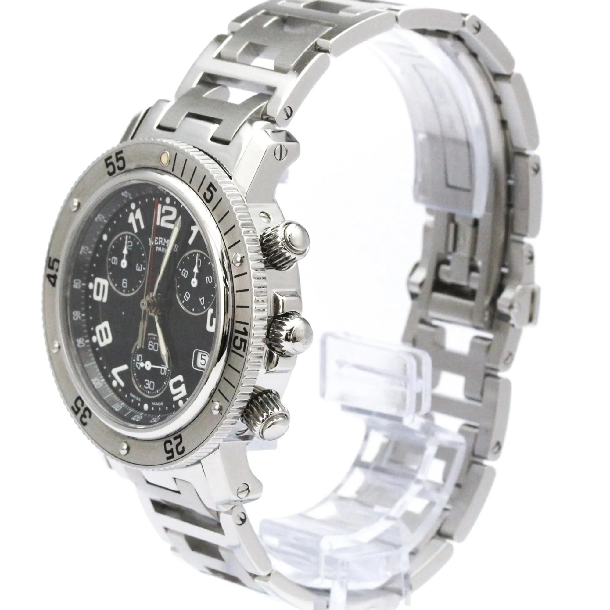 Hermes Clipper Diver Chronograph Quartz Stainless Steel Watch (Pre-Owned)