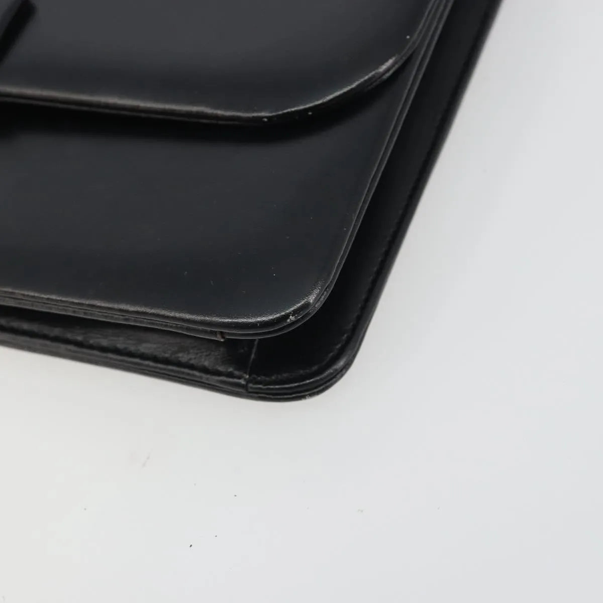 Christian Dior Vintage Clipper Closure Clutch With Logo Leather Black Leather Crossbody Bag Bag (Pre-Owned)