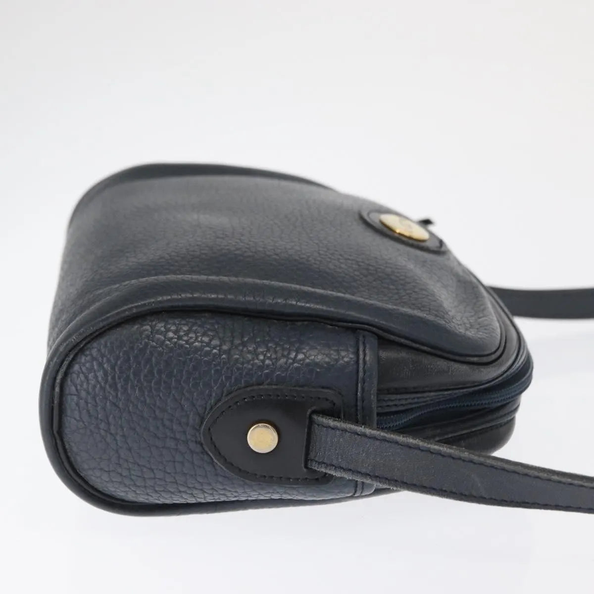 Christian Dior Vintage Cd Logo Leather Navy Leather Shoulder Bag Bag (Pre-Owned)