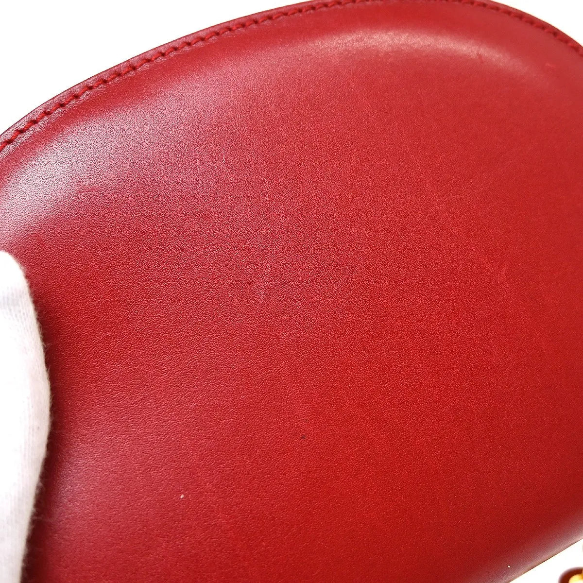 Salvatore Ferragamo Gancini Leather Red Leather Shoulder Bag Bag (Pre-Owned)