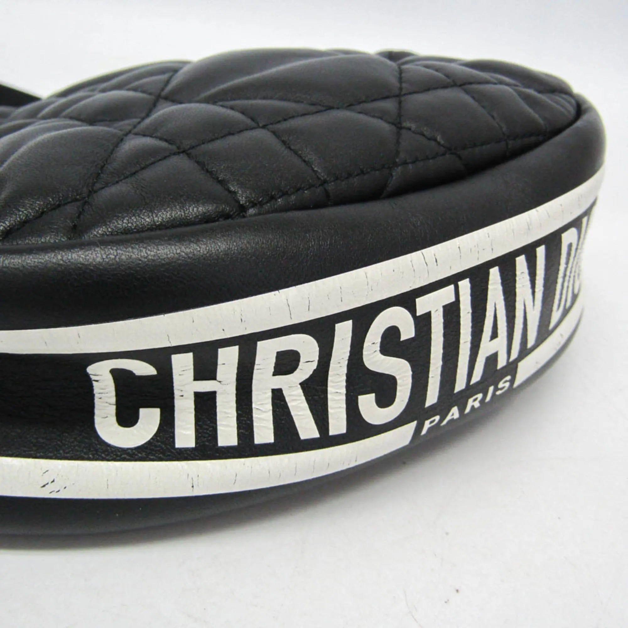 Christian Dior Vibe Hobo Cannage Quilt Lambskin Black Leather Handbag (Pre-Owned)