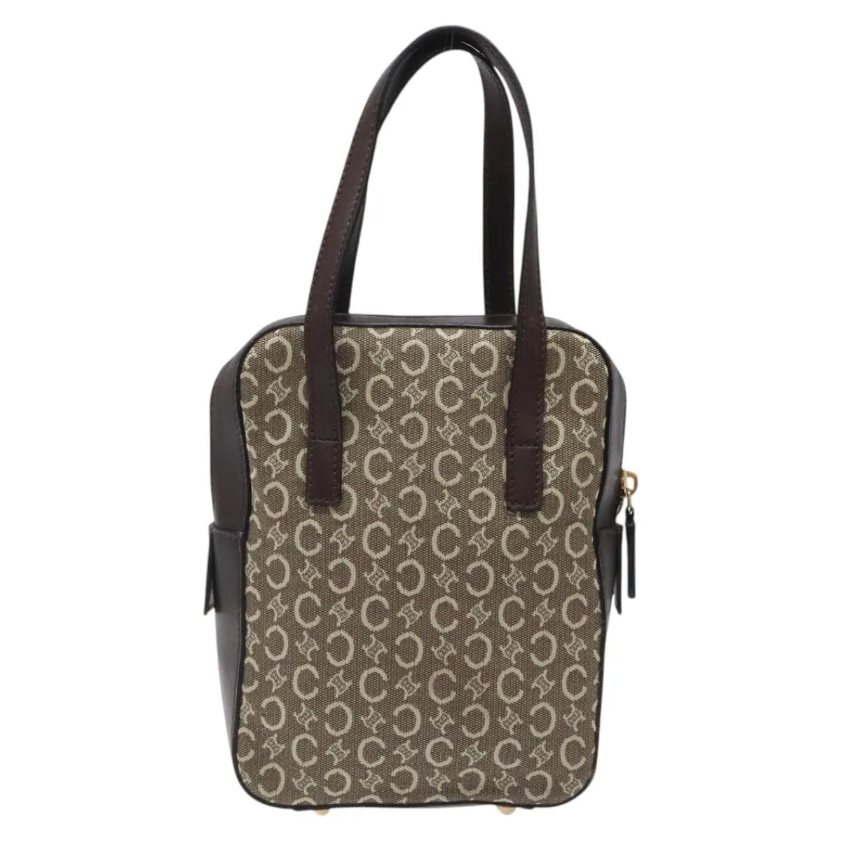 Celine C Macadam Handbag Canvas Gray Canvas Handbag (Pre-Owned)