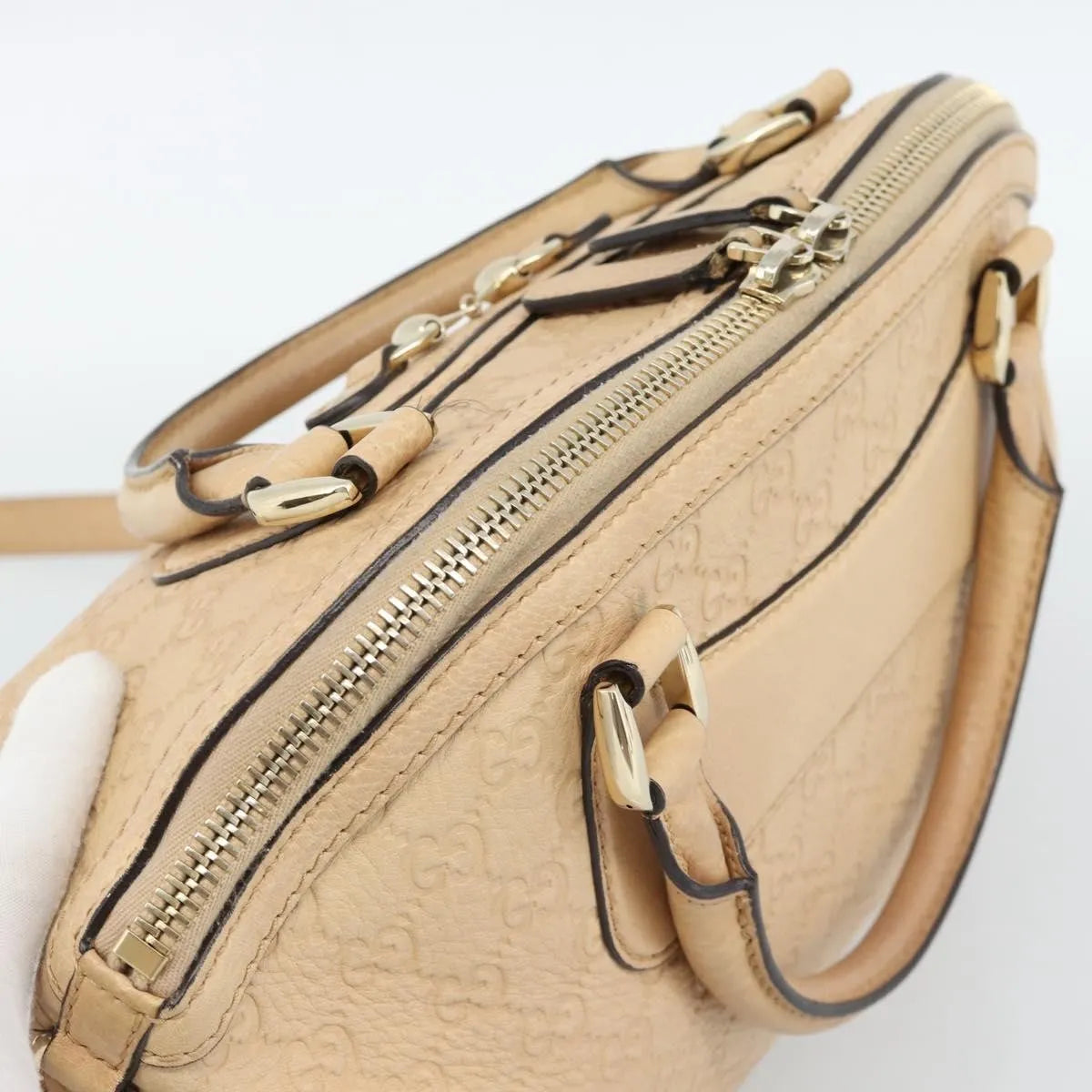 Gucci New Pelham Tote Guccissima Leather Beige Leather Handbag (Pre-Owned)