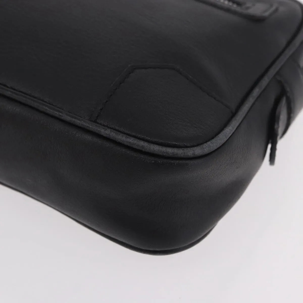 Celine Vintage Zip Wristlet Clutch Leather Black Leather Clutche & Pouche Bag (Pre-Owned)