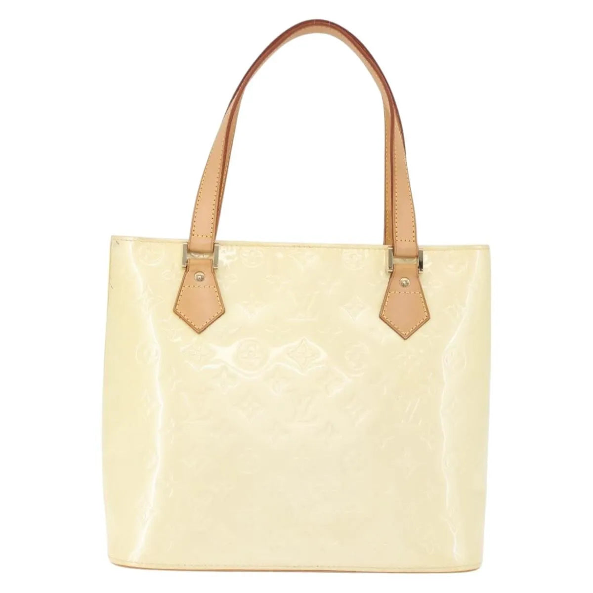 Louis Vuitton Houston Monogram Vernis Beige Patent_Leather Handbag (Pre-Owned)