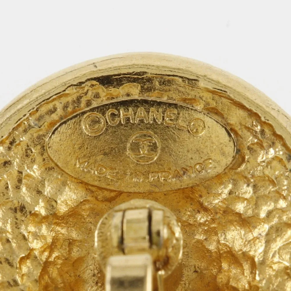 Chanel Vintage Logo Round Cufflinks Plated Gold Gold Gold_Plated Cufflinks Jewelry (Pre-Owned)