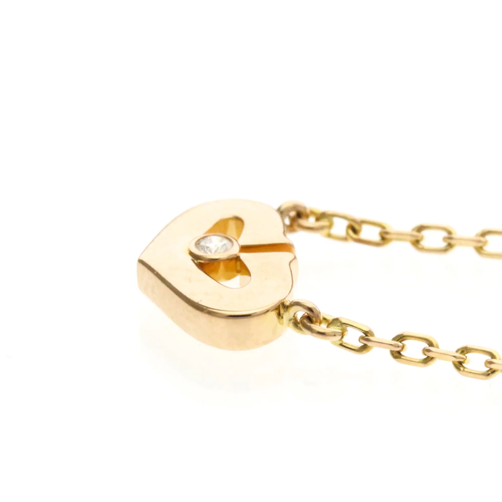 Cartier C Heart De Cartier Pendant 18K Rose Gold With Diamond Gold Pink_Gold Necklace Jewelry (Pre-Owned)