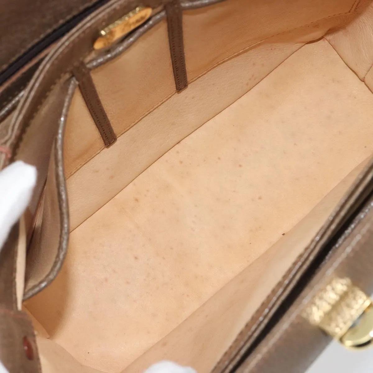Gucci Vintage Convertible Box Leather Brown Leather Handbag (Pre-Owned)