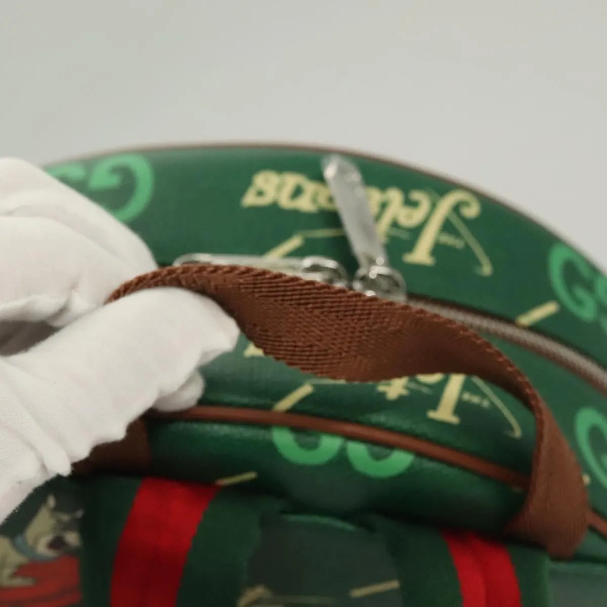 Gucci The Jetsons Web Sherry Line Roun Jetsons Web Sherry Line Pvc Green Pvc Backpack Bag (Pre-Owned)