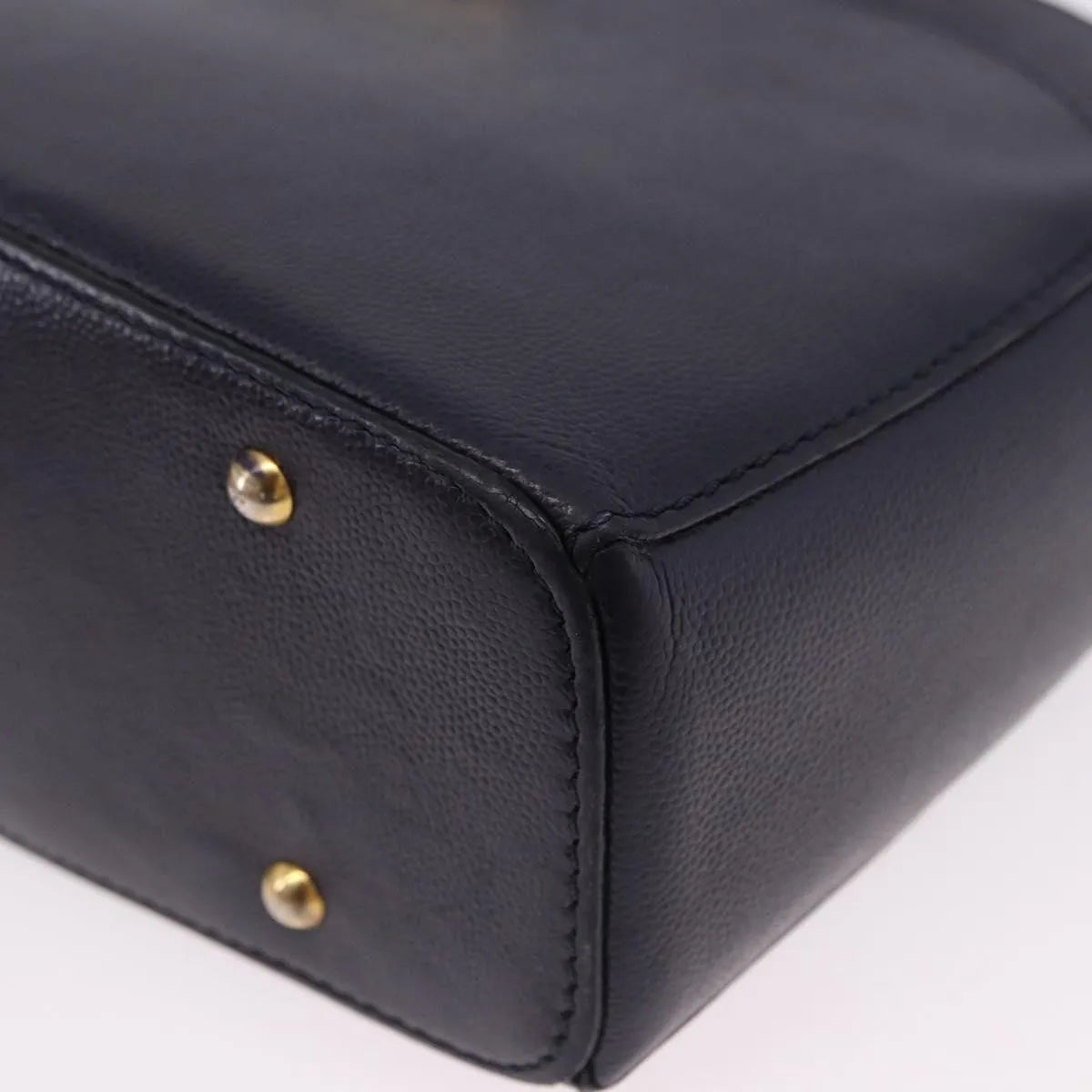 Celine Vintage Leather Navy Leather Shoulder Bag Bag (Pre-Owned)