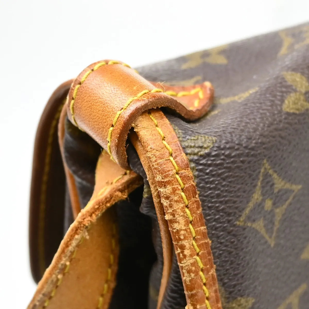 Louis Vuitton Saumur Handbag Monogram Canvas Brown Canvas Shoulder Bag Bag (Pre-Owned)