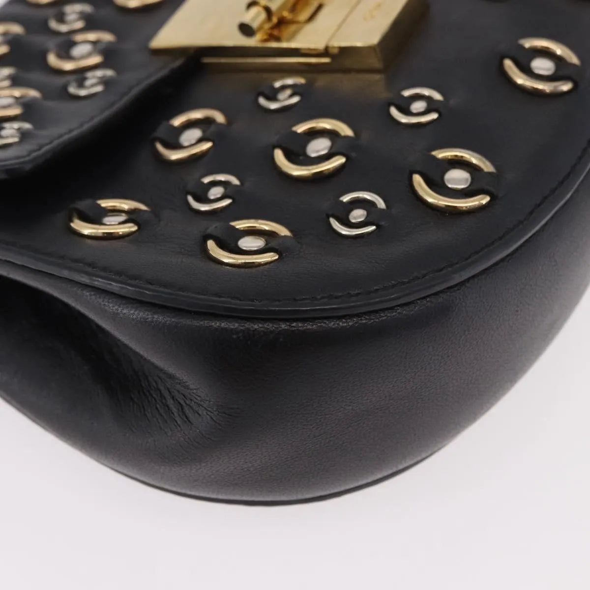 Chloe Drew Leather Black Leather Shoulder Bag Bag (Pre-Owned)