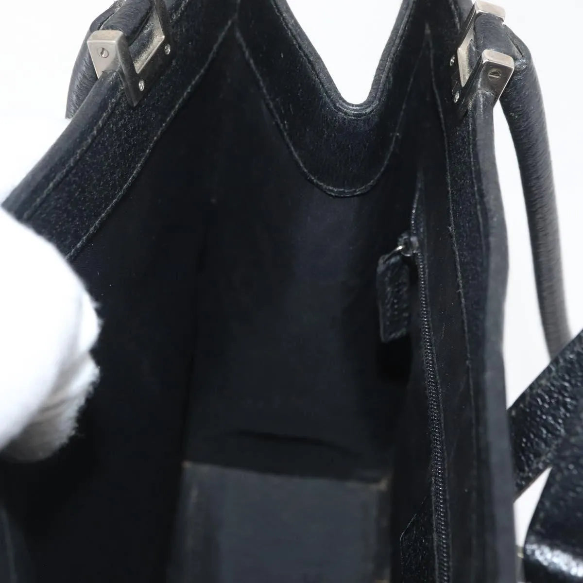 Gucci Jackie Tote Guccissima Leather Black Leather Handbag (Pre-Owned)