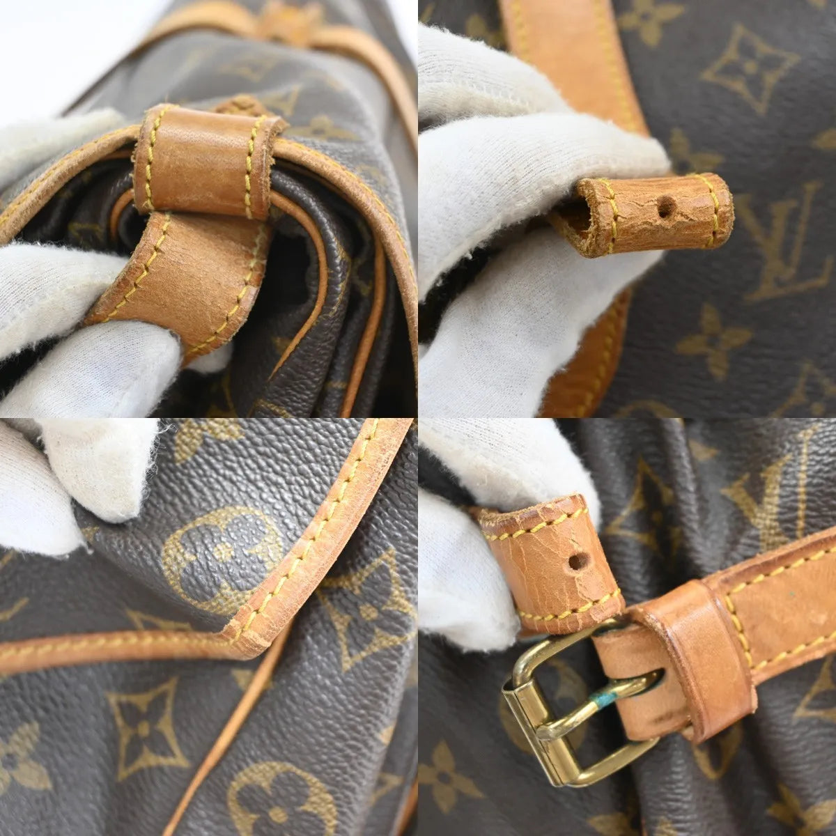 Louis Vuitton Saumur Monogram Brown Leather Shoulder Bag Bag (Pre-Owned)