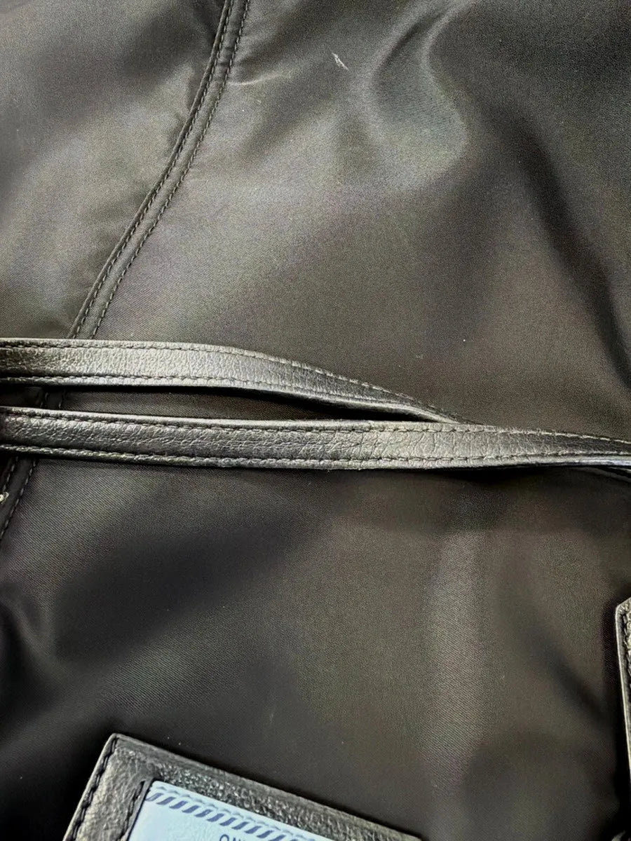 Prada Etiquette Tote Tessuto Black Nylon Tote Bag Bag (Pre-Owned)
