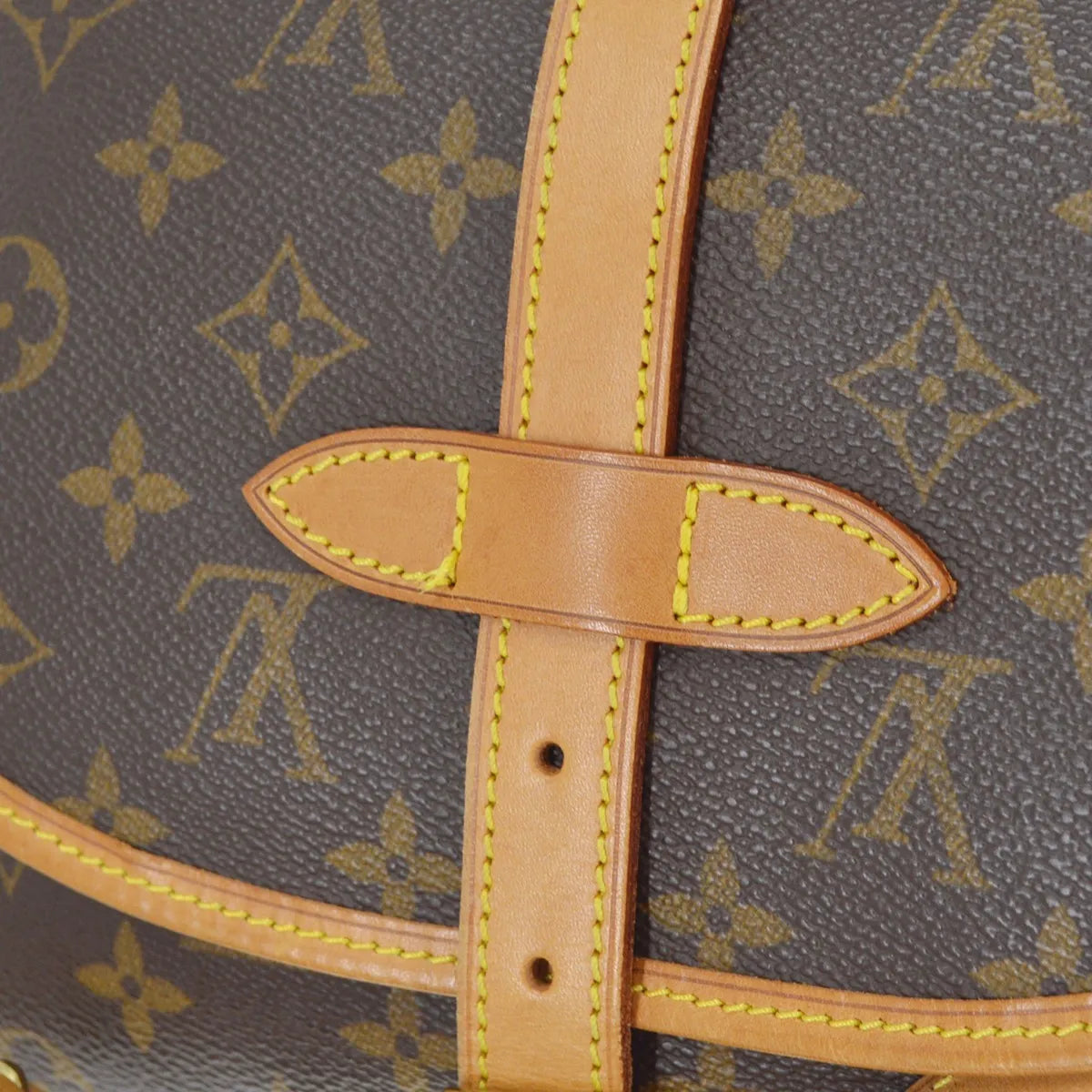 Louis Vuitton Saumur Monogram Canvas Brown Canvas Shoulder Bag Bag (Pre-Owned)