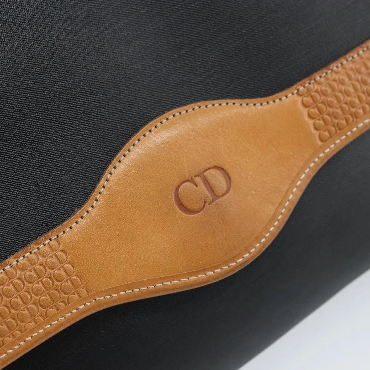 Christian Dior Cd Shoulder Bag Canvas And Leather Black Canvas Shoulder Bag Bag (Pre-Owned)