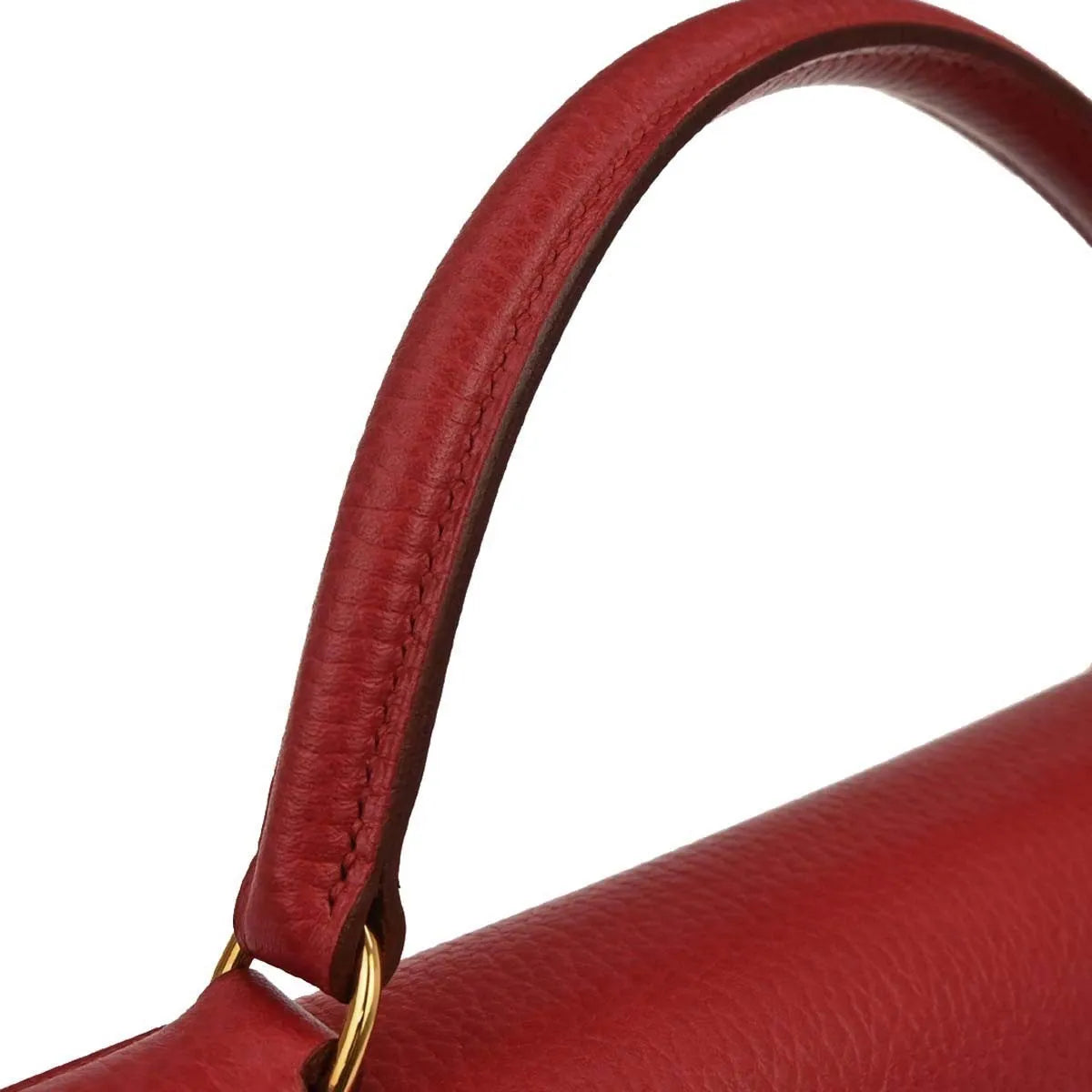 Hermes Kelly Retourne Ardennes Leather Red Leather Handbag (Pre-Owned)