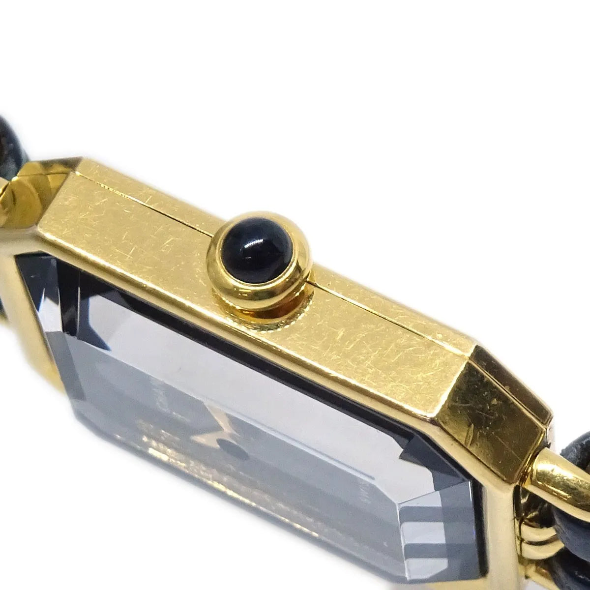 Chanel Premiere Rock Quartz Plated Metal And Leather Watch (Pre-Owned)