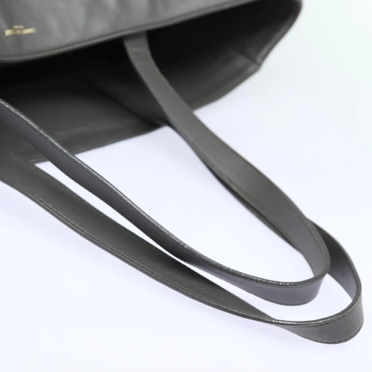 Saint Laurent Reversible North South Shopper Tote Leather Gray Leather Tote Bag Bag (Pre-Owned)