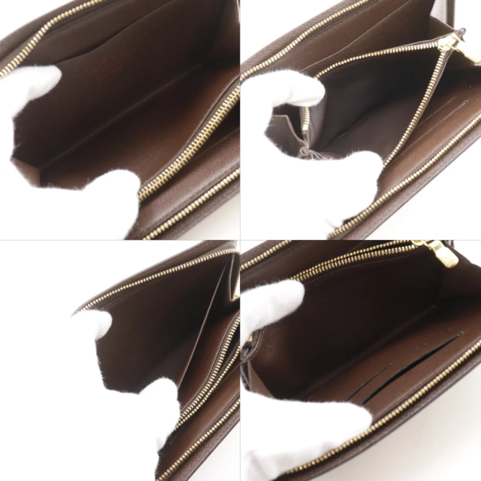 Louis Vuitton Zippy Organizer Damier Ebene Brown Canvas Wallets Accessory (Pre-Owned)