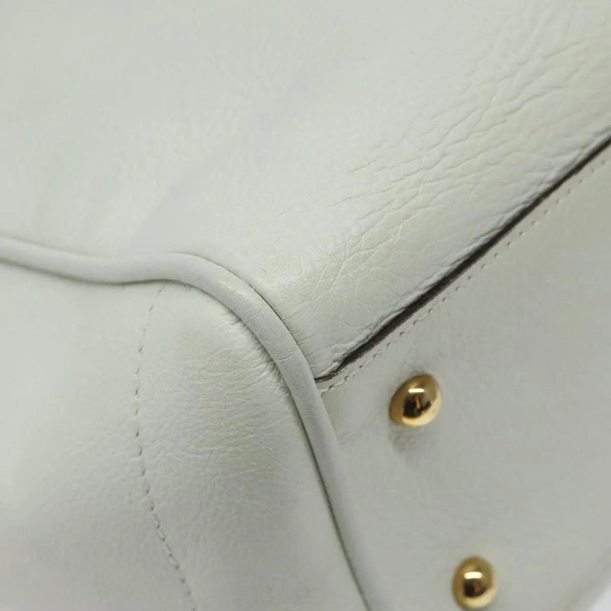 Loewe Heritage Tote Leather White Leather Tote Bag Bag (Pre-Owned)