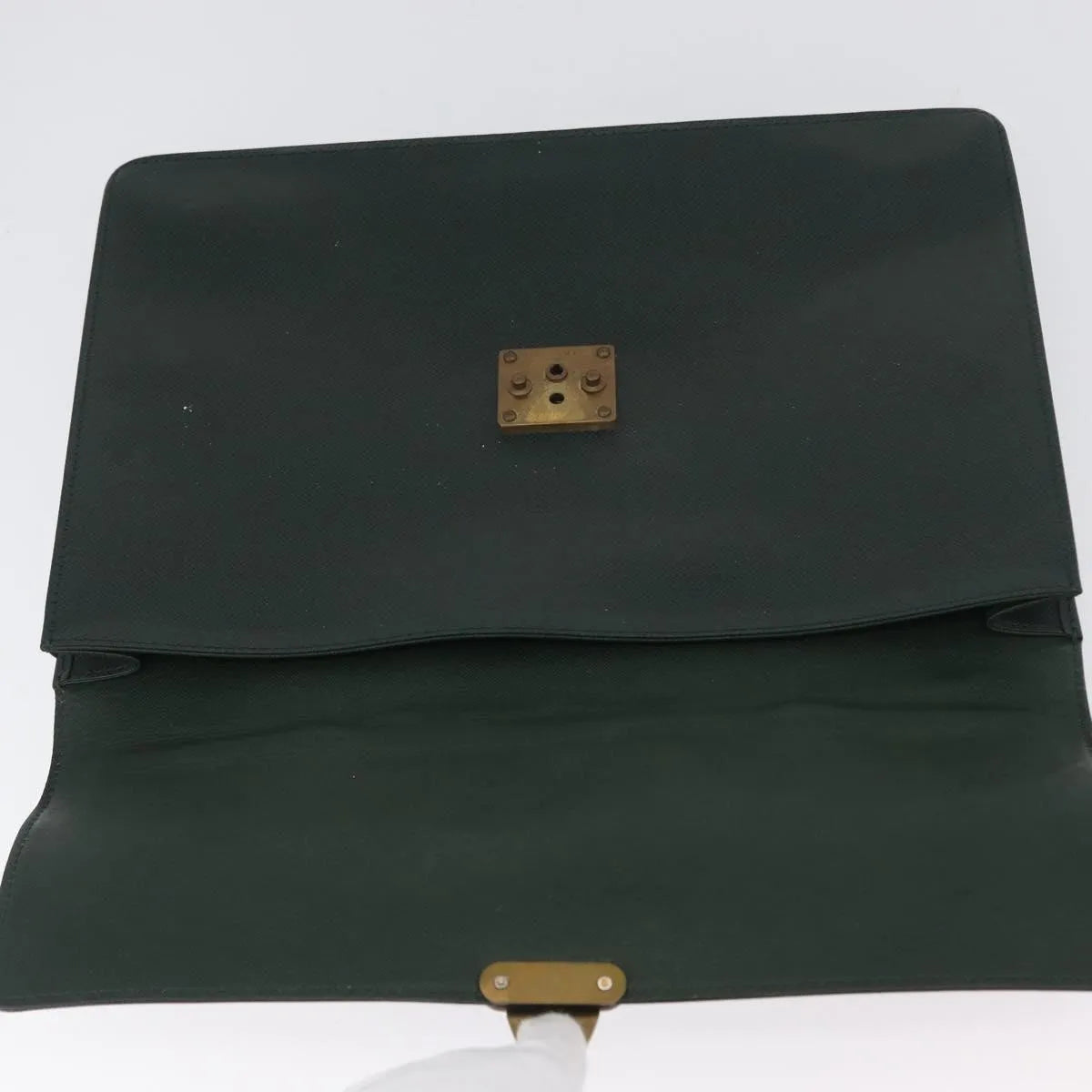 Louis Vuitton Serviette Kourad Taiga Leather Green Leather Briefcase Bag (Pre-Owned)