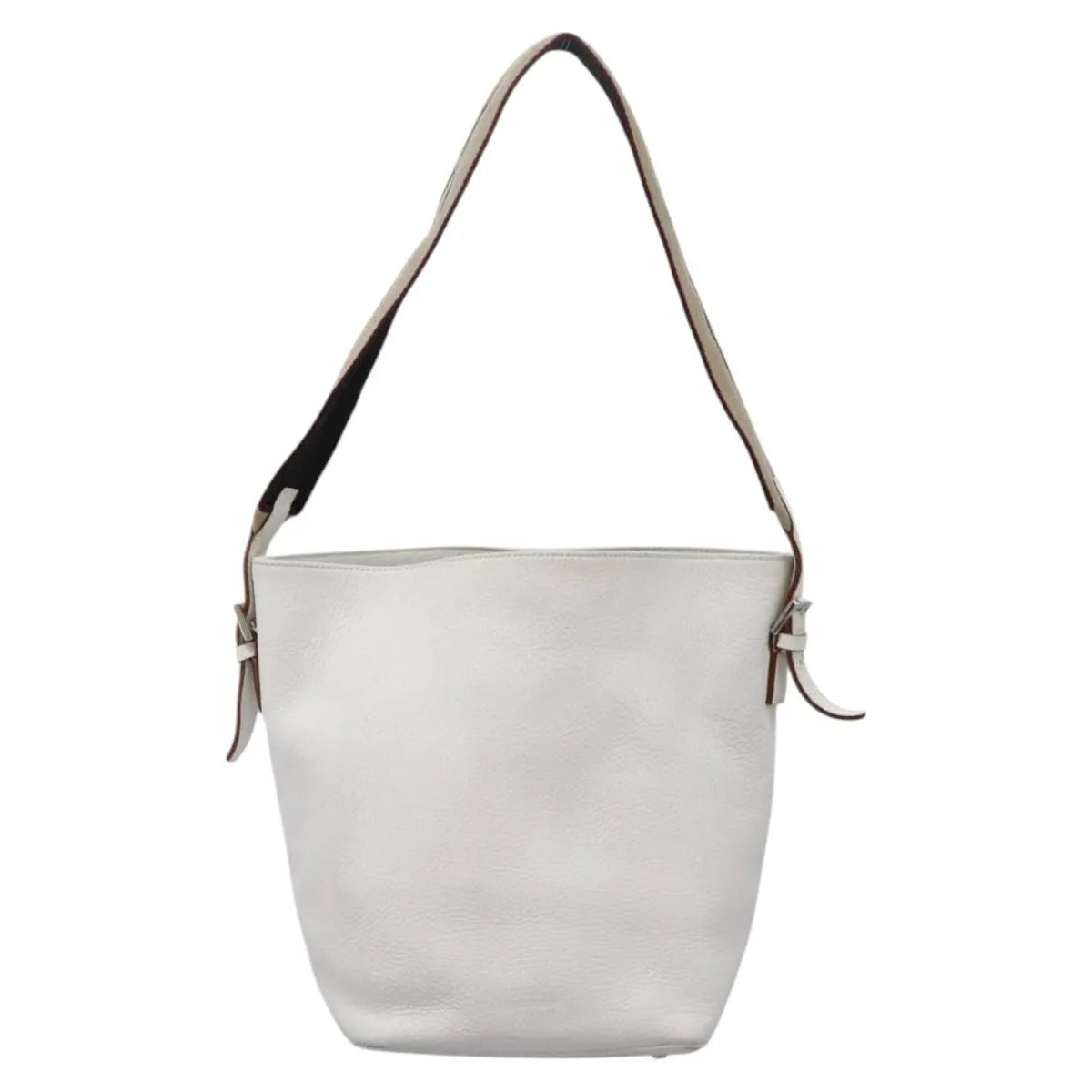 Burberry Vintage Leather White Leather Shoulder Bag Bag (Pre-Owned)