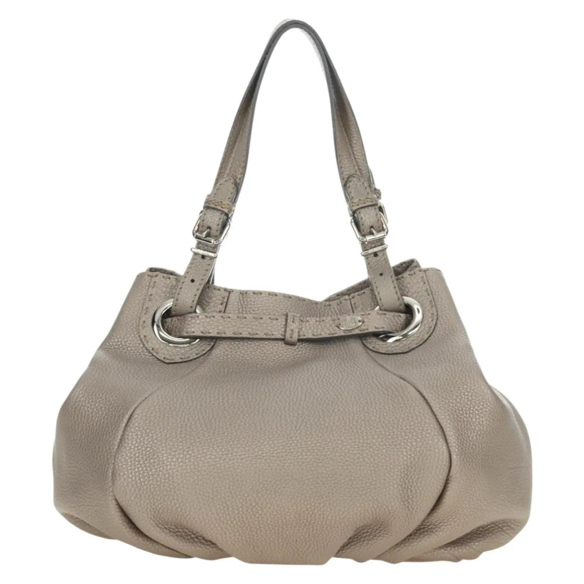 Fendi Selleria Pomodorino Leather Gray Leather Tote Bag Bag (Pre-Owned)