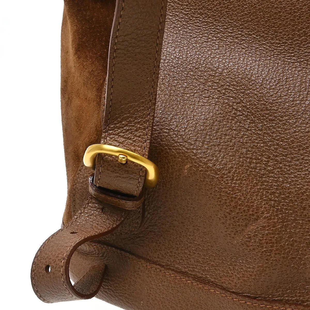 Gucci Vintage Bamboo Suede Brown Suede Backpack Bag (Pre-Owned)