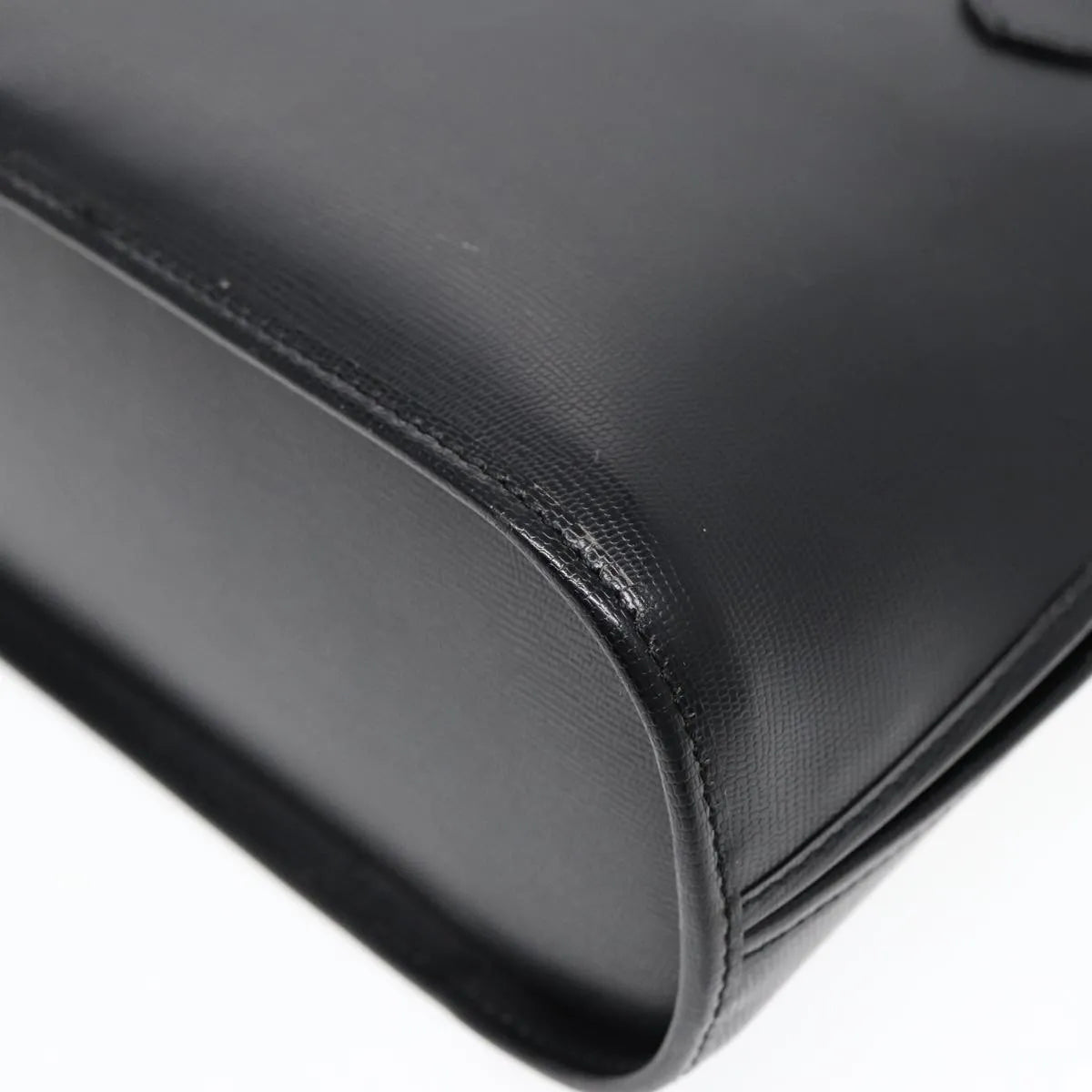 Celine Circle Logo Leather Black Leather Handbag (Pre-Owned)