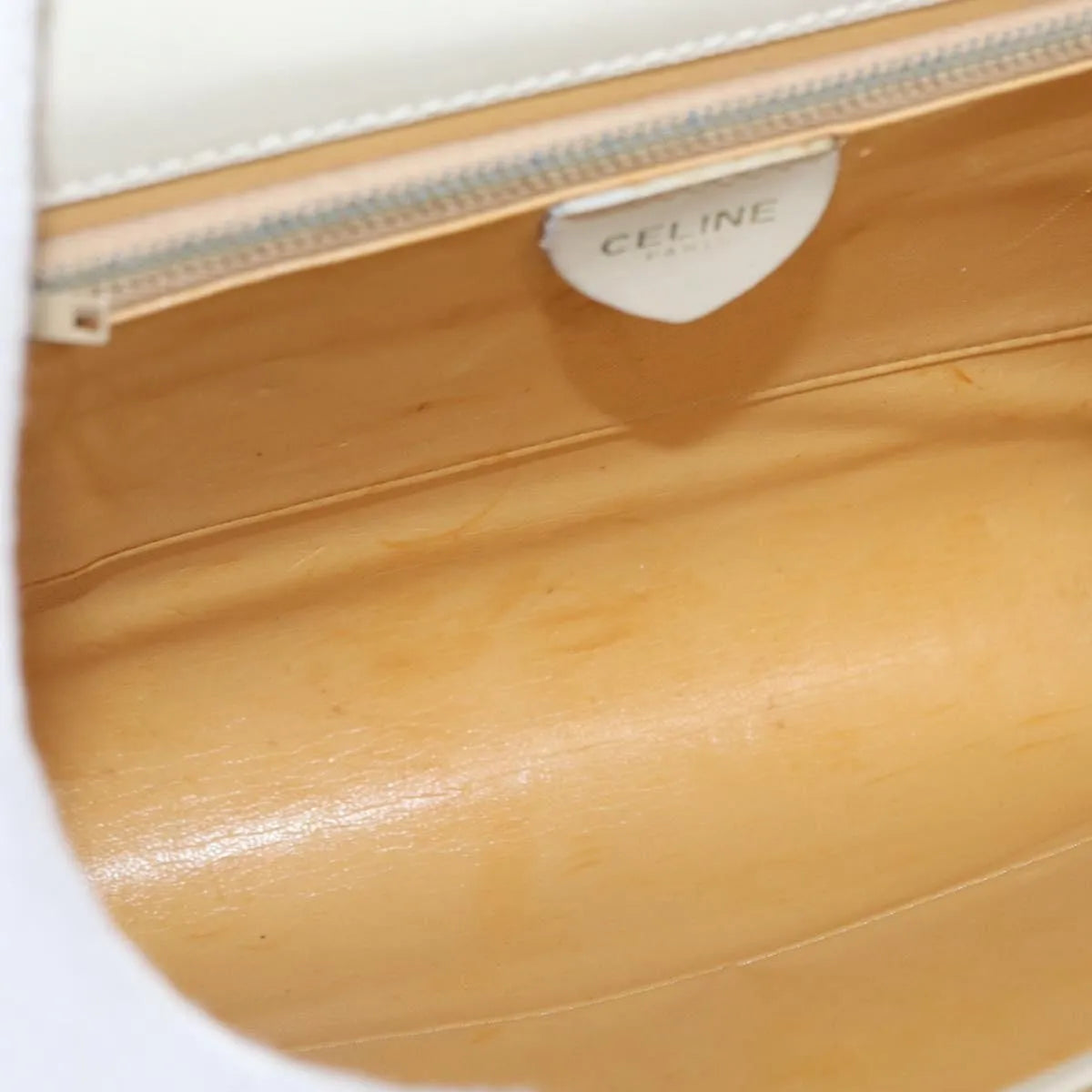 Celine Vintage Leather Ecru Leather Shoulder Bag Bag (Pre-Owned)