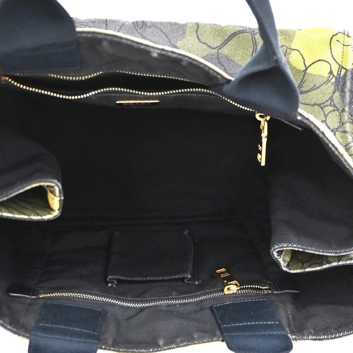Prada Canapa Tote Printed Canvas Green Canvas Tote Bag Bag (Pre-Owned)