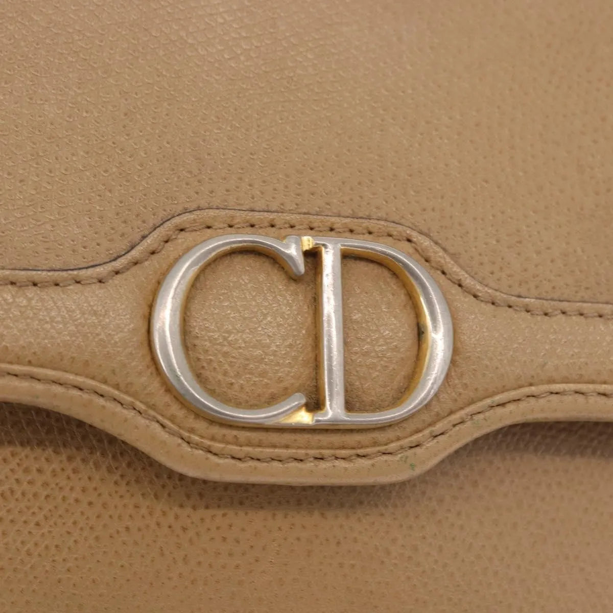 Christian Dior Vintage Cd Chain Flap Leather Camel Leather Shoulder Bag Bag (Pre-Owned)