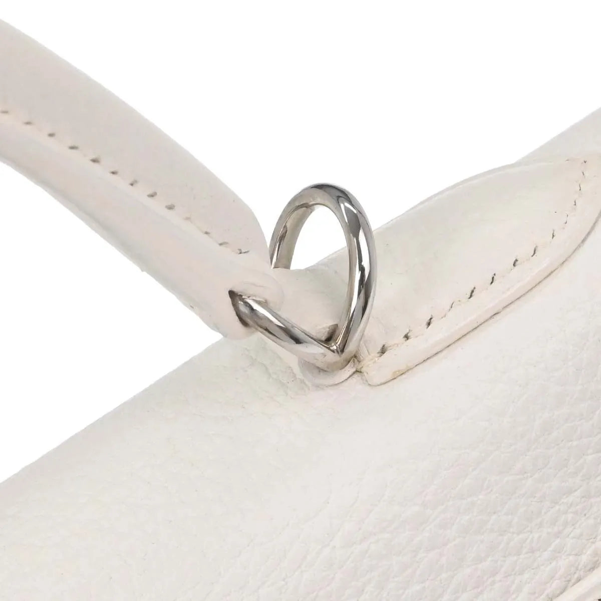 Hermes Kelly Retourne Clémence Taurillon White Leather Handbag (Pre-Owned)