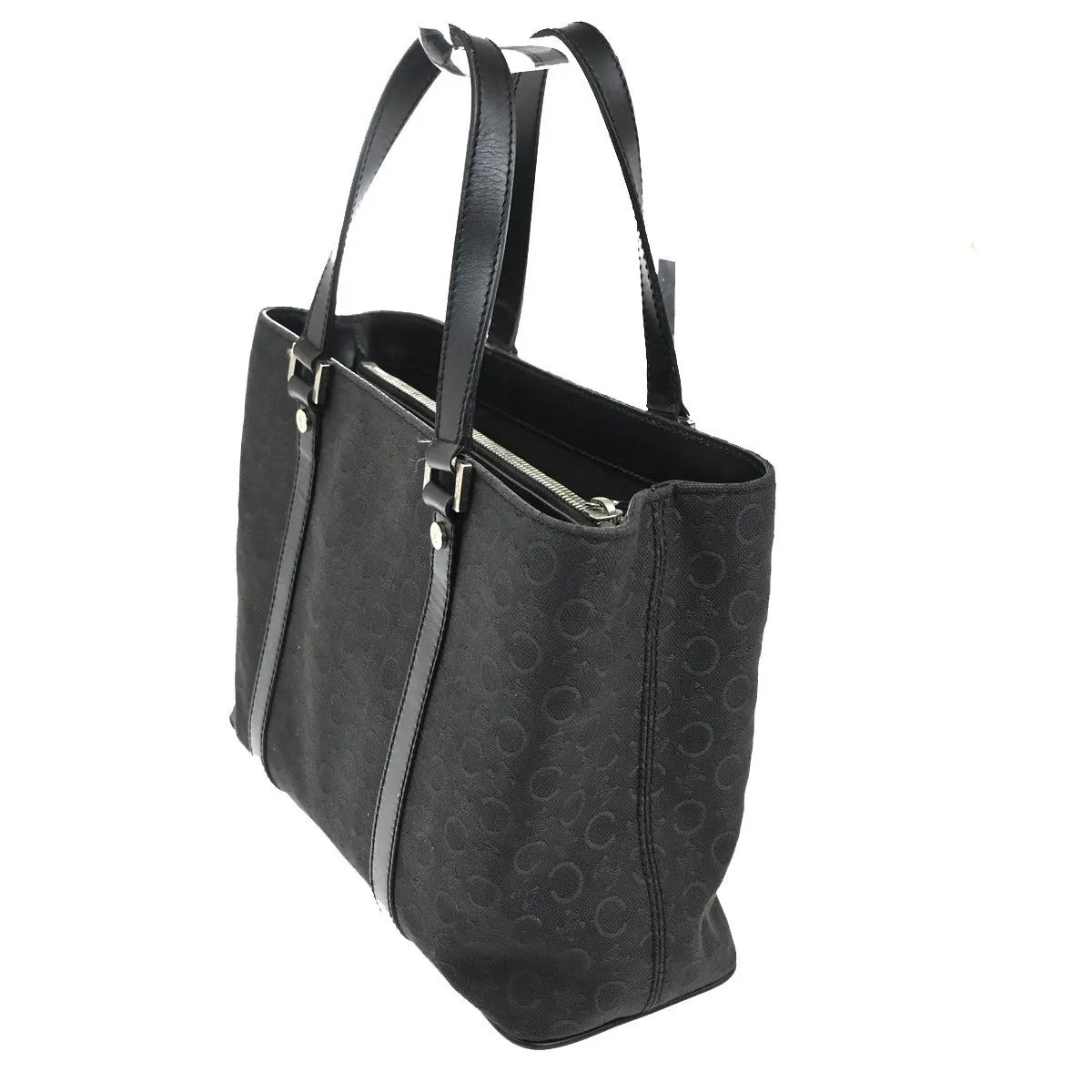 Celine Tote Canvas Black Canvas Tote Bag Bag (Pre-Owned)