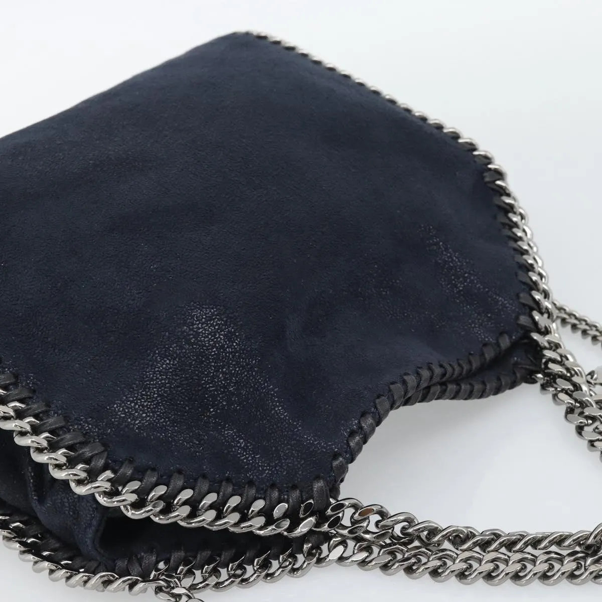 Stella Mccartney Falabella Fold Over Faux Leather Navy Polyester Shoulder Bag Bag (Pre-Owned)