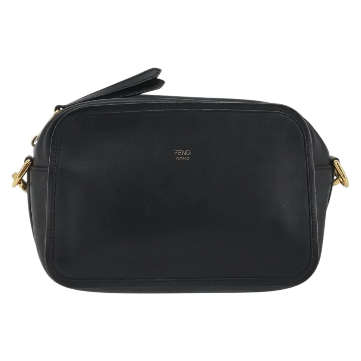 Fendi F Is Fendi Camera Leather Navy Leather Shoulder Bag Bag (Pre-Owned)