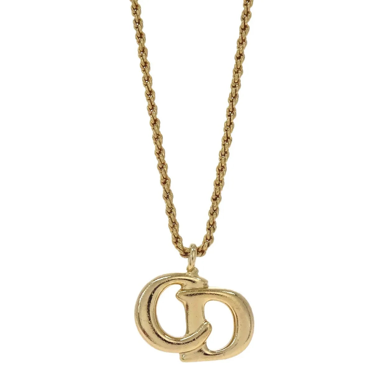 Christian Dior Cd Pendant Gold-Plated Gold Gold_Plated Necklace Jewelry (Pre-Owned)