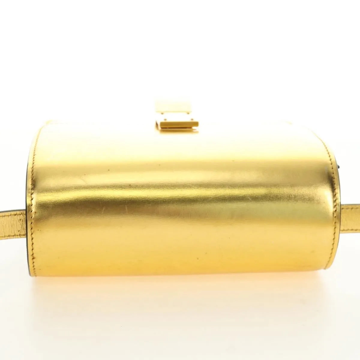 Celine Flap Shoulder Leather Gold Leather Shoulder Bag Bag (Pre-Owned)