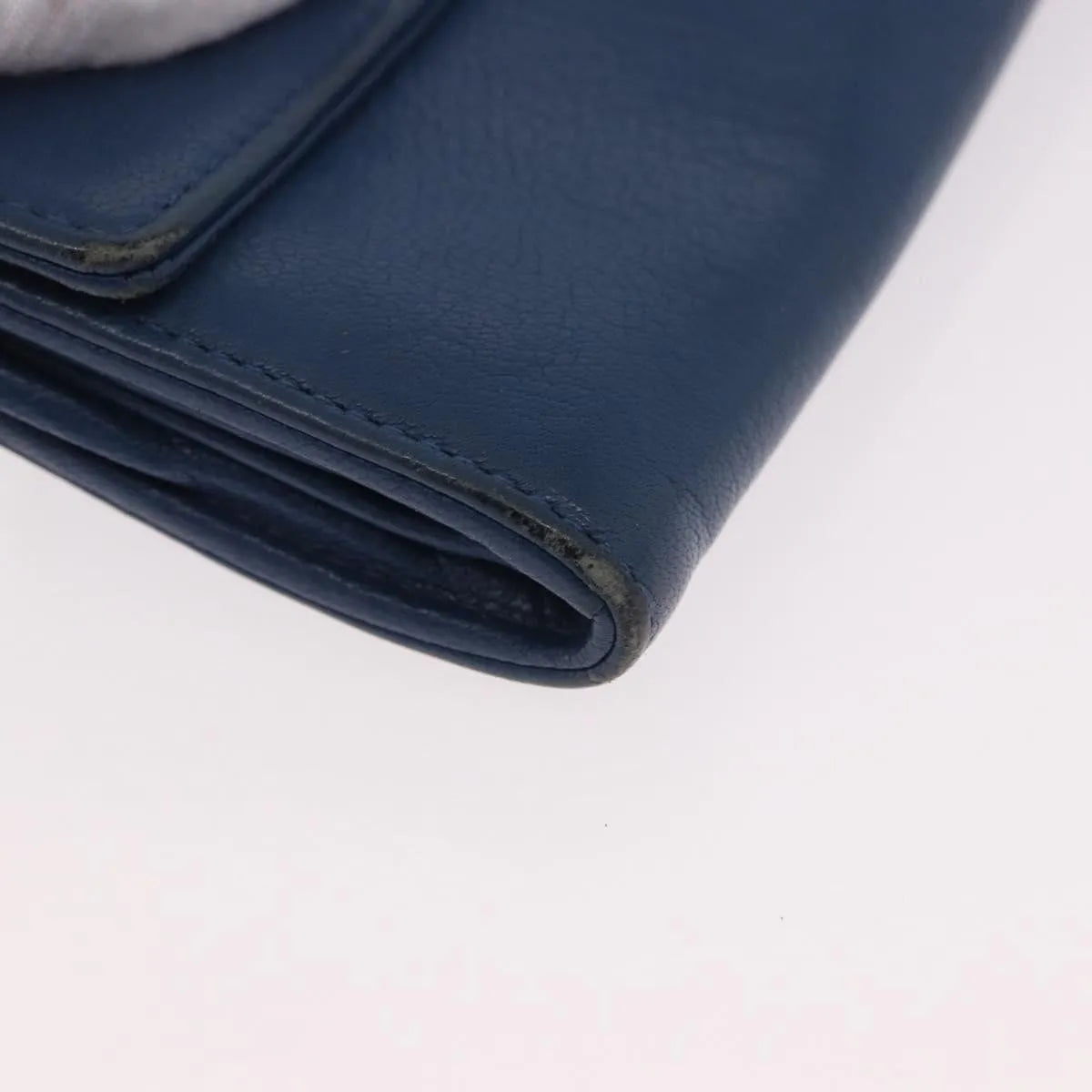 Chanel Lucky Clover Long Flap Wallet Leather Blue Leather Wallets Accessory (Pre-Owned)