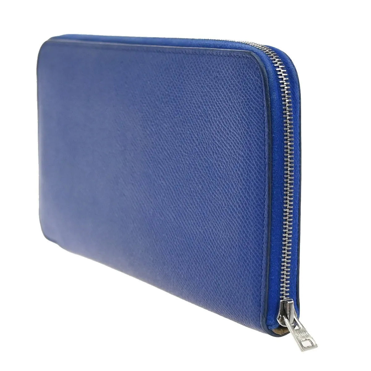 Hermes Azap Zip Around Silk'in Epsom Blue Leather Wallets Accessory (Pre-Owned)