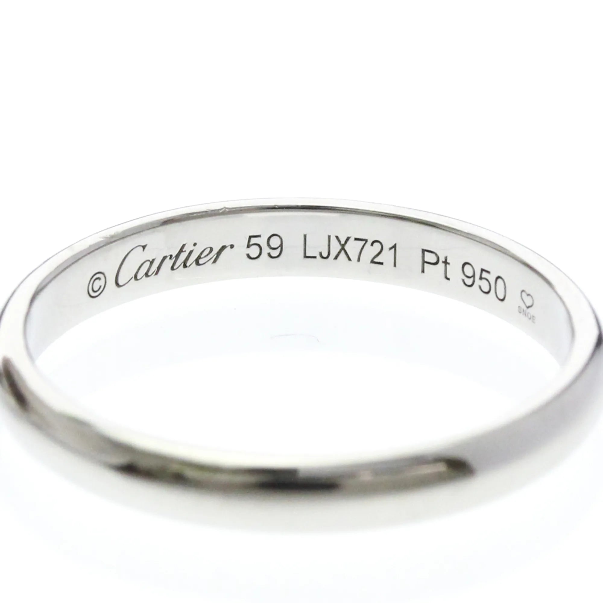 Cartier 1895 Wedding Band Platinum Silver Platinum Ring Jewelry (Pre-Owned)