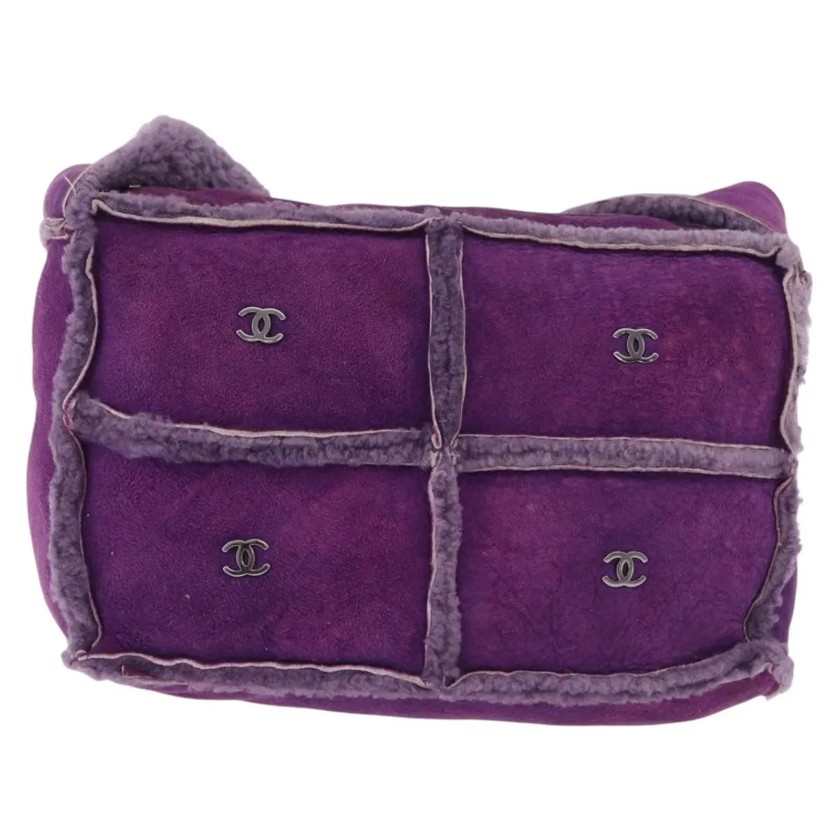 Chanel Cc Logo Shearling And Suede Purple Suede Shoulder Bag Bag (Pre-Owned)