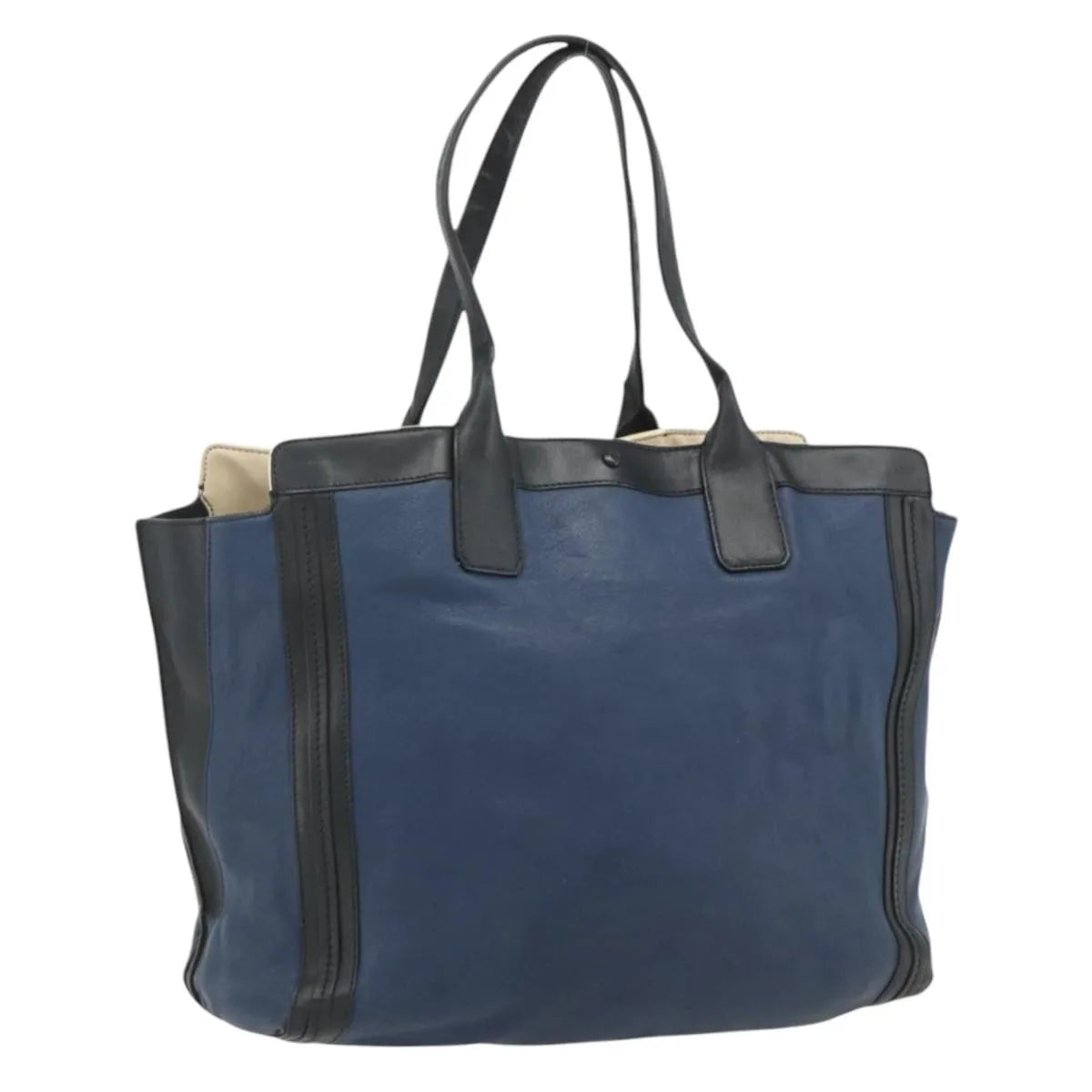 Chloe Alice Tote Leather Navy Leather Tote Bag Bag (Pre-Owned)