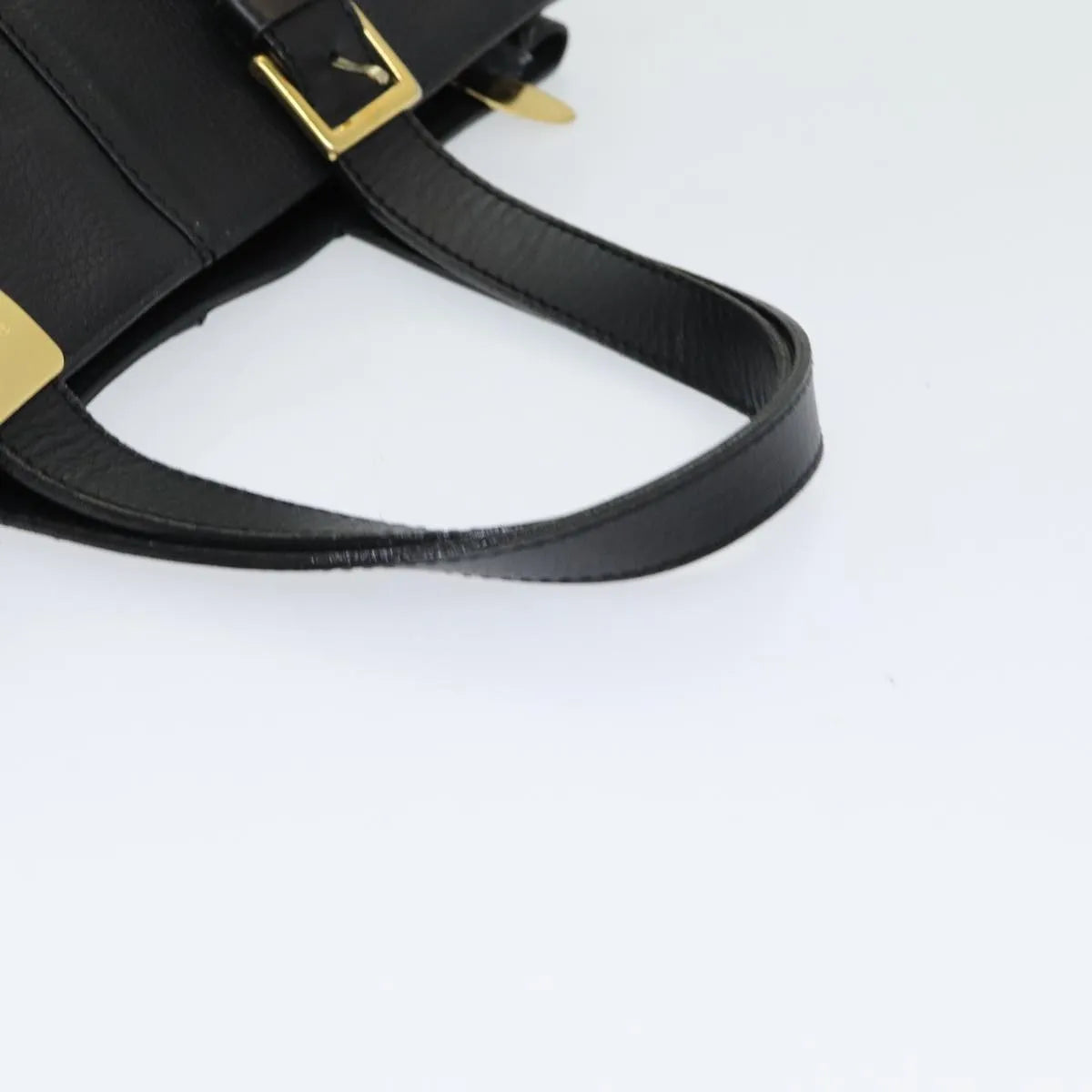 Burberry Vintage Leather Black Leather Handbag (Pre-Owned)