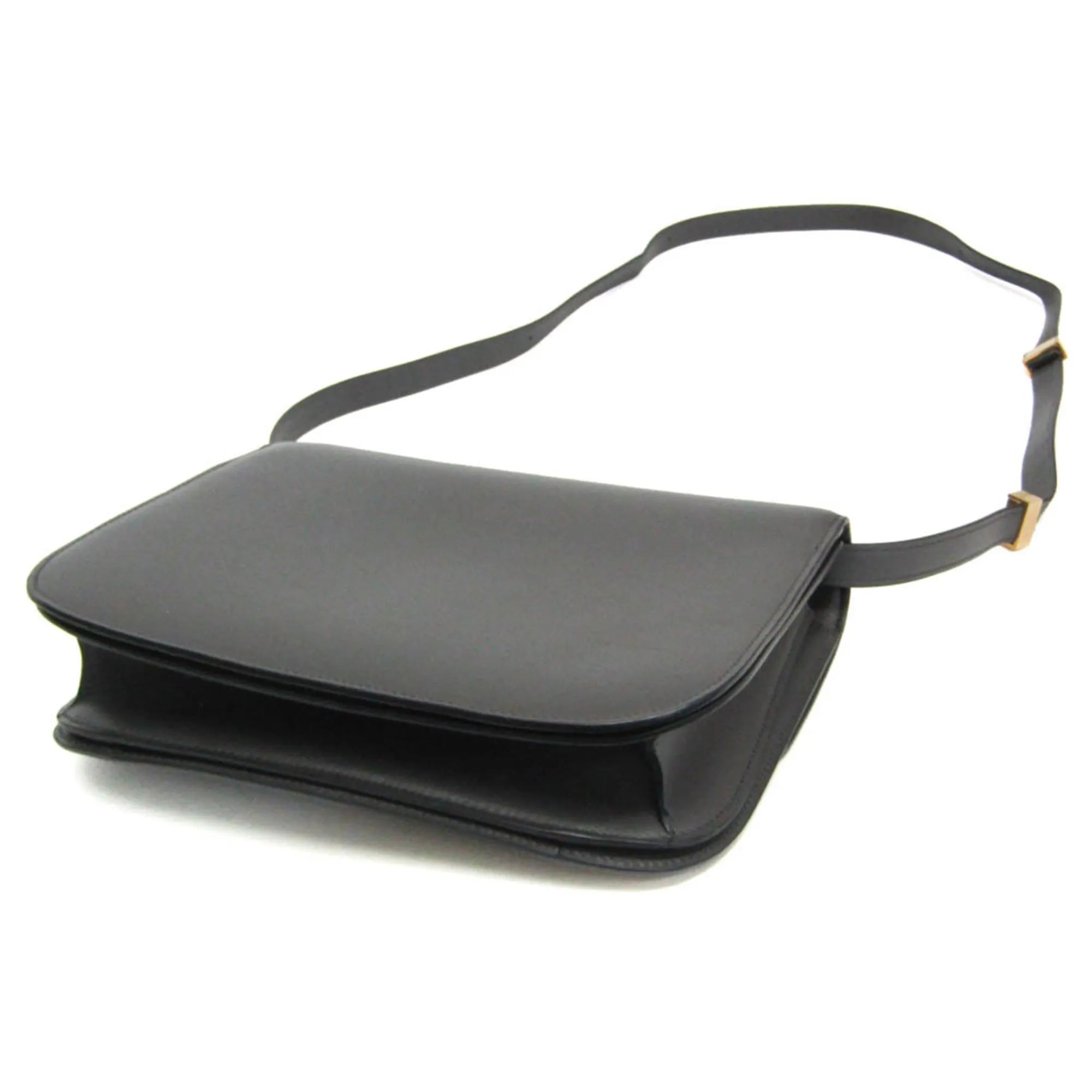 Celine Classic Box Bag Smooth Leather Gray Leather Shoulder Bag Bag (Pre-Owned)