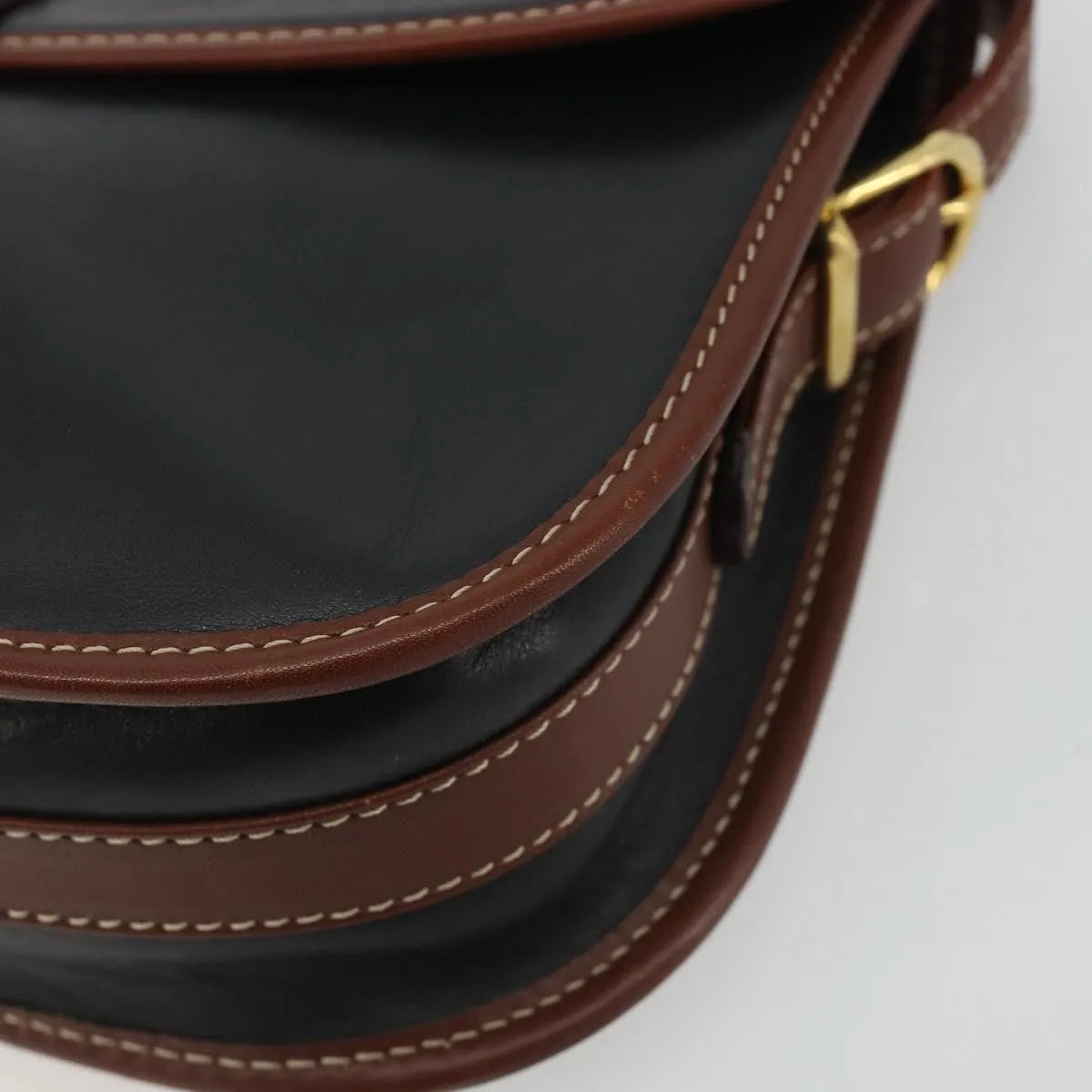 Celine Vintage Flap Leather Black Leather Shoulder Bag Bag (Pre-Owned)