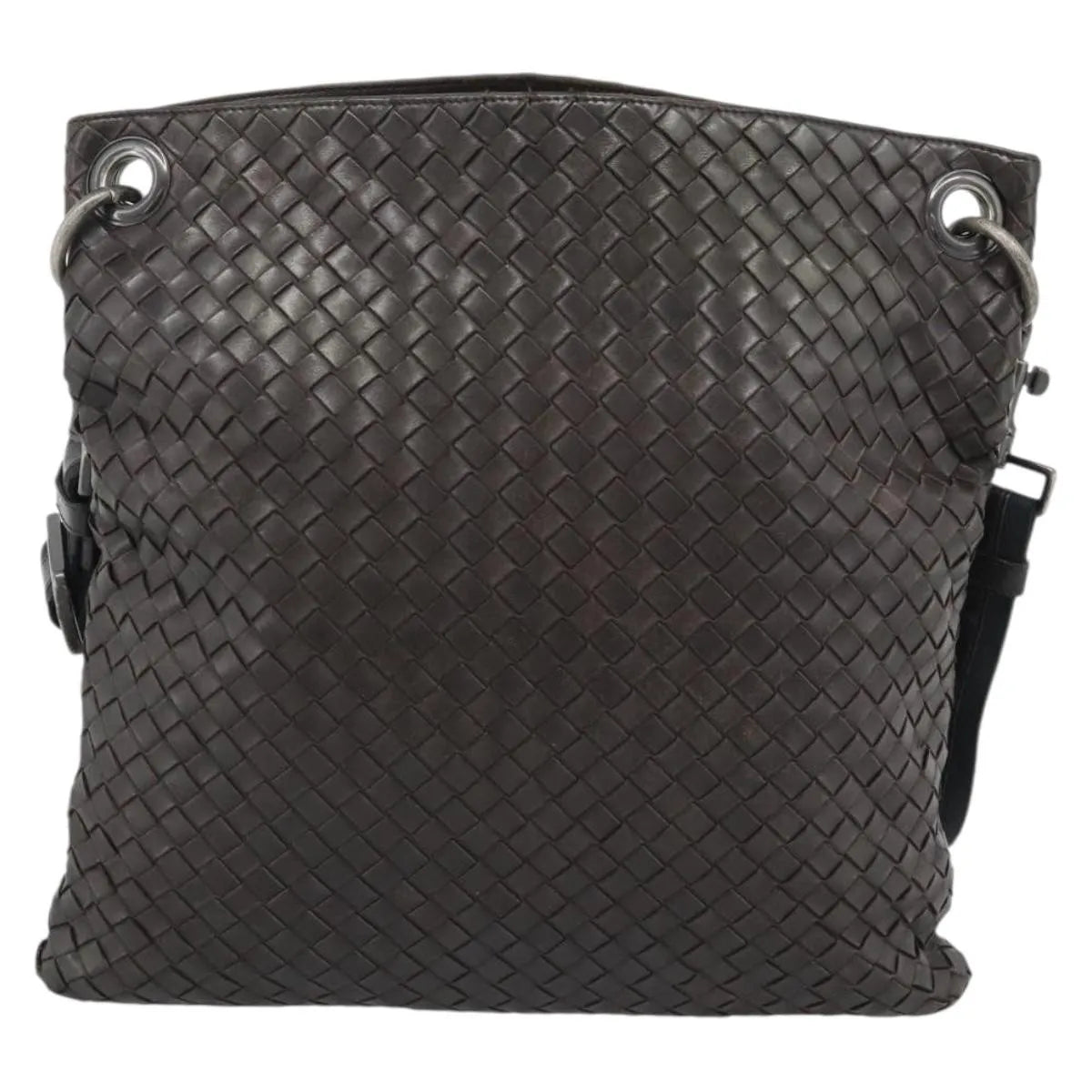 Bottega Veneta Flat Messenger Intrecciato Nappa Brown Leather Crossbody Bag Bag (Pre-Owned)